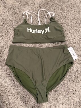 Hurley Olive Green Logo Bikini Set